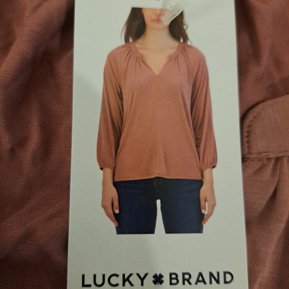 Lucky Brand Womens Blouse S Rose Brown NWT 1816-182